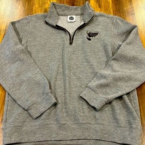 NHL St. Louis Blues Hockey 1/4 Zip Pullover Sweater w/ Embroidered Logo | Medium